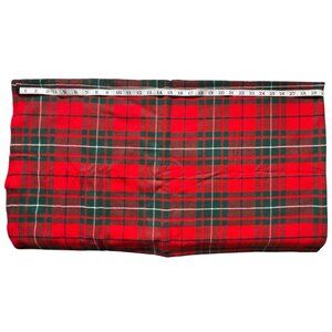 Red & Green Tartan Plaid Wool Fabric 4 Yards 30" Width